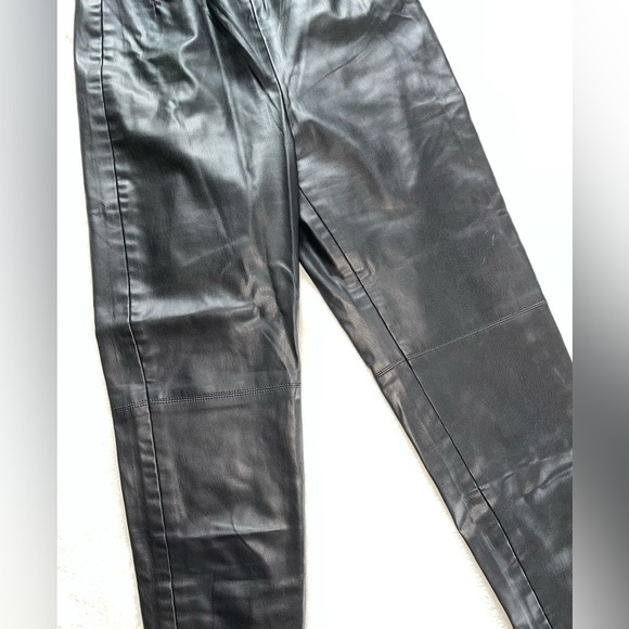 Zara - Skinny Faux Leather high rise black Pants size small - Picture 6 of 11
